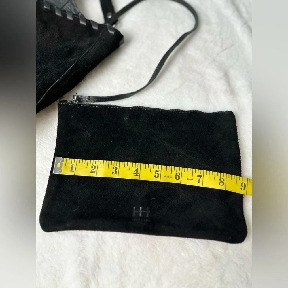 Haute Hippie Black Suede Hobo Bag With Detachable Pouch - Picture 11 of 12